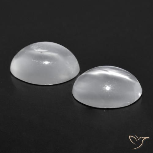 1,41 ct natürliche weißer Cat's Eye Moonstone-Edelsteine, Oval Schliff, Transparent