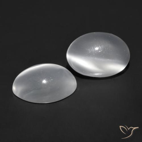 1.41 ct natürliche Weiß Mondstein Katzenauge-Edelsteine, Oval, Transparent