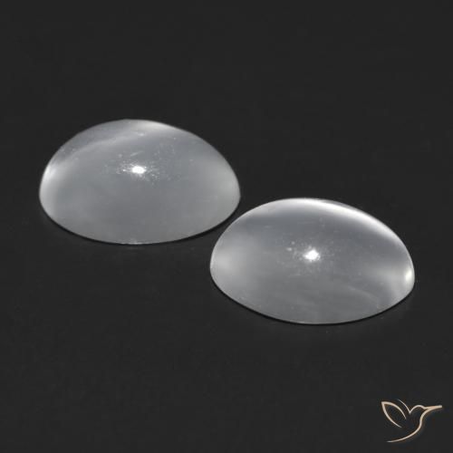 1.41 ct natürliche Weiß Mondstein Katzenauge-Edelsteine, Oval, Transparent