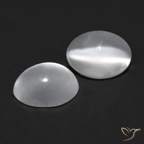 1.78 ct natürliche Klares Weiß Mondstein Katzenauge-Edelsteine, Oval, Transparent