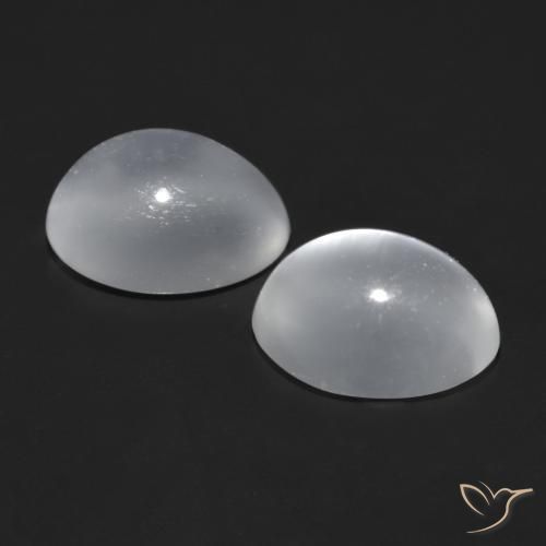 1.78 ct natürliche Klares Weiß Mondstein Katzenauge-Edelsteine, Oval, Transparent