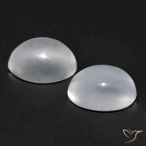 1.69 ct natürliche Klares Weiß Mondstein Katzenauge-Edelsteine, Oval, Transparent