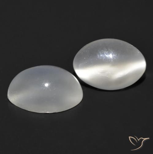 1.55 ct natürliche Weiß Mondstein Katzenauge-Edelsteine, Oval, Transparent