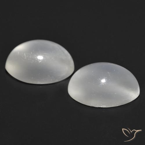 1.55 ct natürliche Weiß Mondstein Katzenauge-Edelsteine, Oval, Transparent