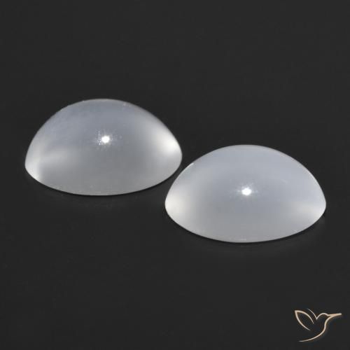 1.55 ct natürliche Weiß Mondstein Katzenauge-Edelsteine, Oval, Transparent