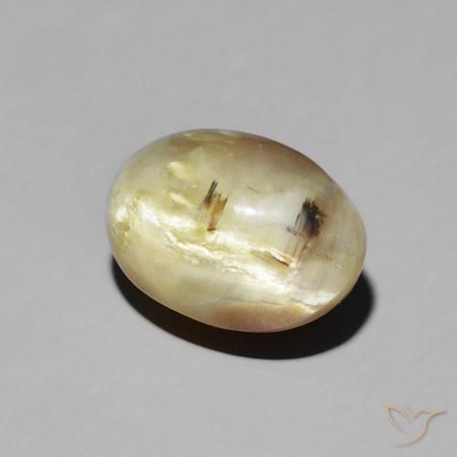 9,17 ctw natürlicher gold-braun Katzenaugenopal, Oval, Lichtdurchlässig