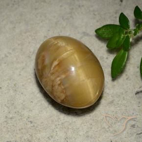 9,17 ctw natürlicher Mittleres Gold Katzenaugenopal, Oval, Lichtundurchlässig