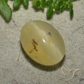 9,17 ctw natürlicher hellgelb Katzenaugenopal, Oval, Lichtdurchlässig