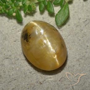 9,17 ctw natürlicher Gold-Orange Katzenaugenopal, Oval, Lichtdurchlässig