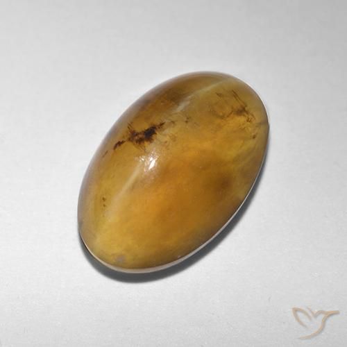 1.91ct Natürlicher gold-braun Katzenaugenopal, Oval, Lichtdurchlässig