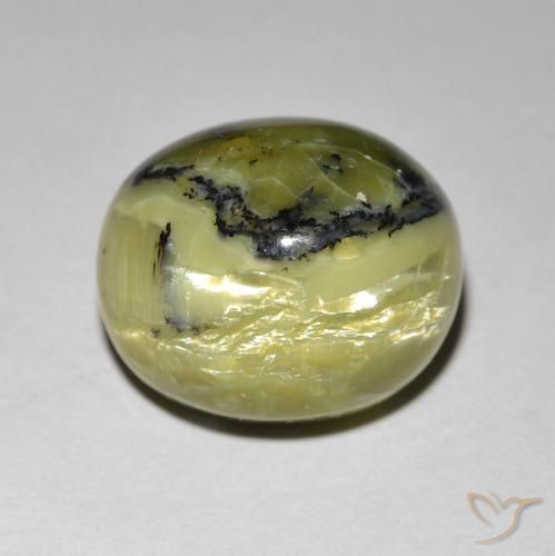 7.27ct Natürlicher Erde Grün Katzenaugenopal, Oval, Lichtundurchlässig