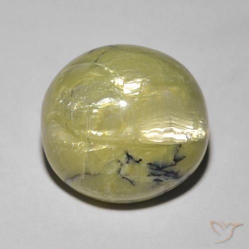 7.23ct Natürlicher Warmes Grün Katzenaugenopal, Oval, Lichtundurchlässig