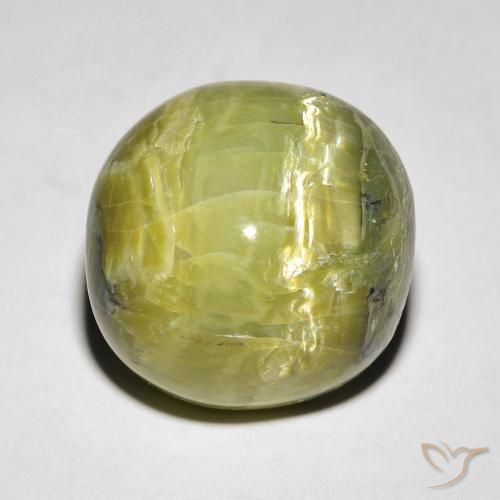 10.64ct Natürlicher Erde Grün Katzenaugenopal, Oval, Lichtundurchlässig