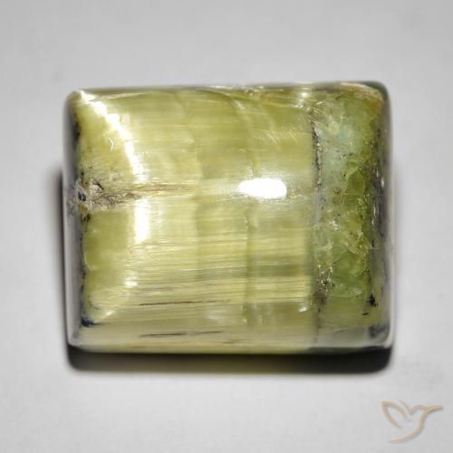 28.65ct Natürlicher Mittelgrün Katzenaugenopal, Baguette, Lichtundurchlässig