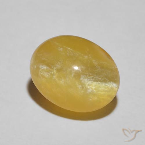 9,17 ctw natürlicher Goldrute Gelb Katzenaugenopal, Oval, Lichtundurchlässig