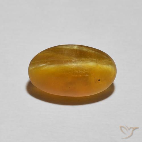 3.26ct Natürlicher gold-braun Katzenaugenopal, Oval, Lichtundurchlässig
