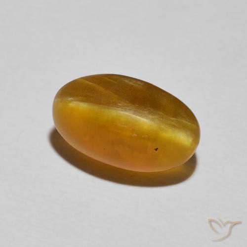 9,17 ctw natürlicher gold-braun Katzenaugenopal, Oval, Lichtundurchlässig