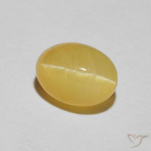 9,17 ctw natürlicher Warmes Gelb Katzenaugenopal, Oval, Lichtundurchlässig