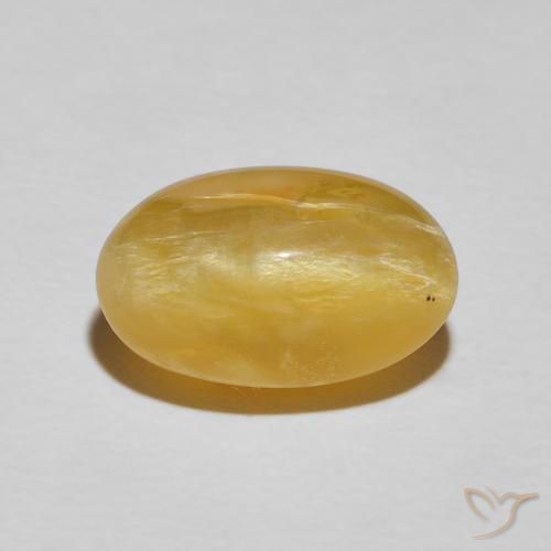4.84ct Natürlicher Mittelgold Katzenaugenopal, Oval, Lichtundurchlässig