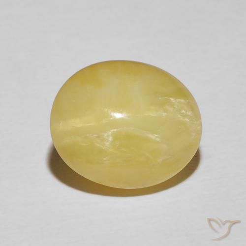 5.98ct Natürlicher Helles Erdgelb Katzenaugenopal, Oval, Lichtundurchlässig