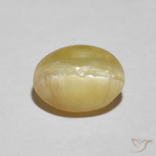 2.24ct Natürlicher Mittelgelb Katzenaugenopal, Oval, Lichtundurchlässig