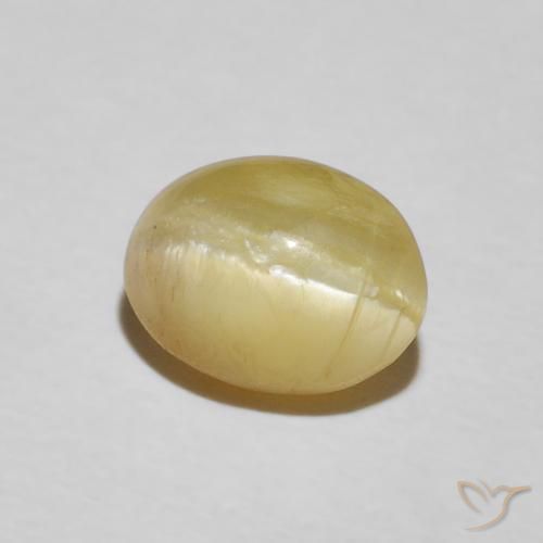 9,17 ctw natürlicher Mittelgelb Katzenaugenopal, Oval, Lichtundurchlässig
