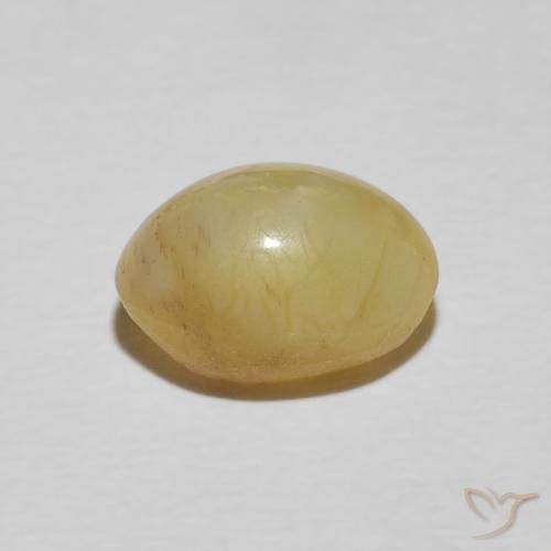 9,17 ctw natürlicher Mittelgelb Katzenaugenopal, Oval, Lichtundurchlässig