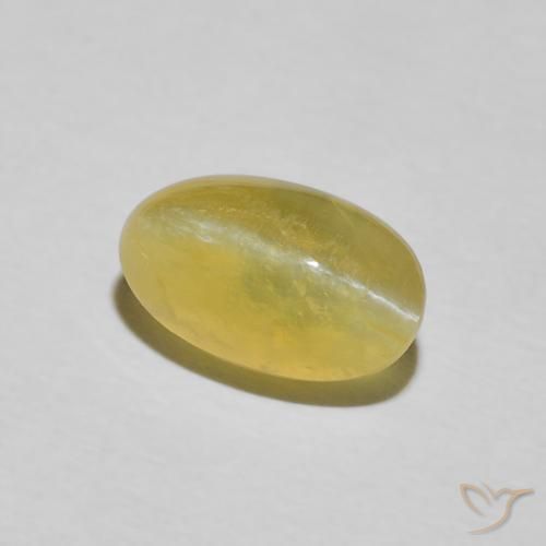 2.76ct Natürlicher Königsgelb Katzenaugenopal, Oval, Lichtdurchlässig