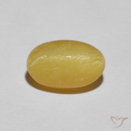 2.41ct Natürlicher Warmes Gelb Katzenaugenopal, Oval, Lichtundurchlässig