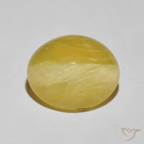 11.49ct Natürlicher Blasses Gelb Katzenaugenopal, Oval, Lichtundurchlässig