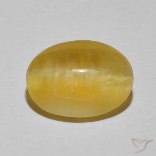 4.91ct Natürlicher Gold-Orange Katzenaugenopal, Oval, Lichtundurchlässig