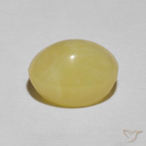 9,17 ctw natürlicher hellgelb Katzenaugenopal, Oval, Lichtundurchlässig