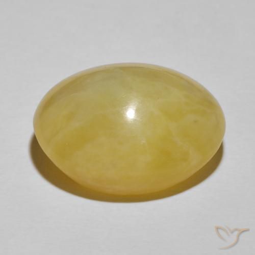 9,17 ctw natürlicher Sattes Gelb Katzenaugenopal, Oval, Lichtundurchlässig