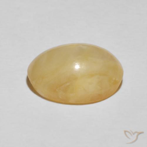 9,17 ctw natürlicher Goldrute Gelb Katzenaugenopal, Oval, Lichtundurchlässig