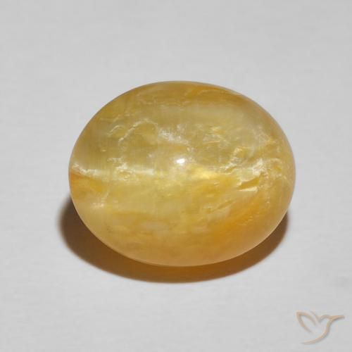 7.90ct Natürlicher Golden Katzenaugenopal, Oval, Lichtundurchlässig