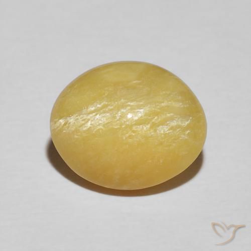 3.34ct Natürlicher Sattes Gelb Katzenaugenopal, Oval, Lichtundurchlässig