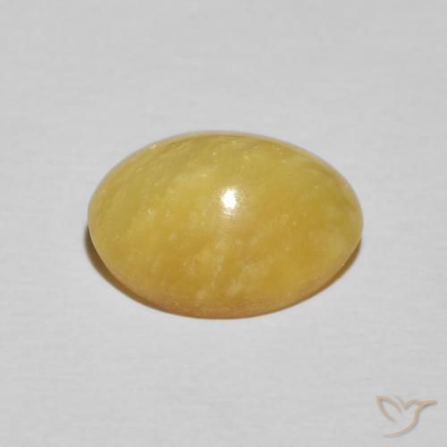 9,17 ctw natürlicher Sattes Gelb Katzenaugenopal, Oval, Lichtundurchlässig