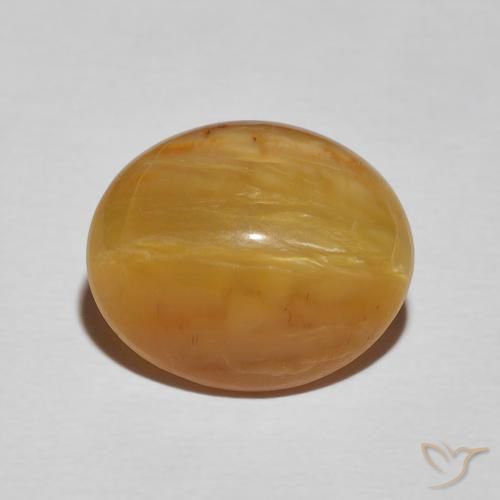 5.89ct Natürlicher gold-braun Katzenaugenopal, Oval, Lichtundurchlässig