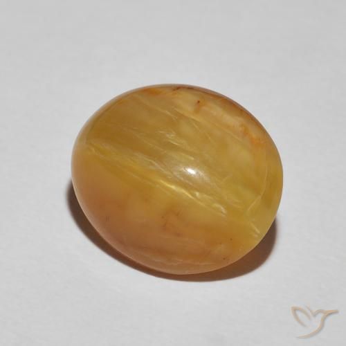9,17 ctw natürlicher gold-braun Katzenaugenopal, Oval, Lichtundurchlässig