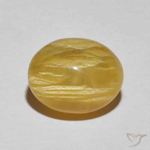 7.14ct Natürlicher Sattes Gelb Katzenaugenopal, Oval, Lichtundurchlässig