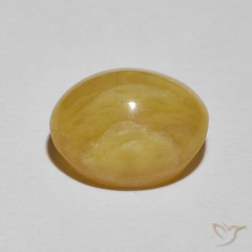 9,17 ctw natürlicher Sattes Gelb Katzenaugenopal, Oval, Lichtundurchlässig