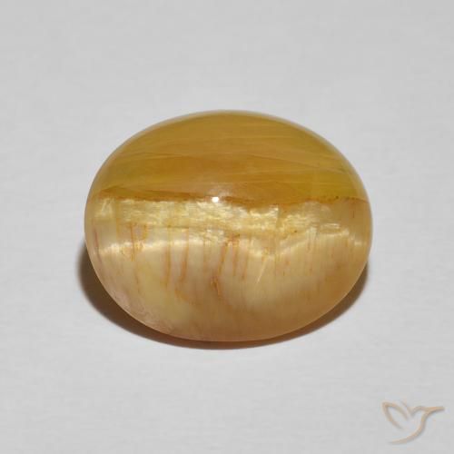 4.86ct Natürlicher gold-braun Katzenaugenopal, Oval, Lichtundurchlässig