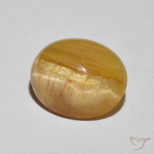 9,17 ctw natürlicher gold-braun Katzenaugenopal, Oval, Lichtundurchlässig