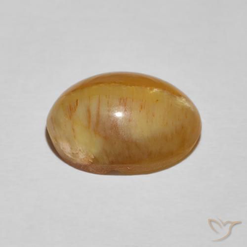 9,17 ctw natürlicher gold-braun Katzenaugenopal, Oval, Lichtundurchlässig