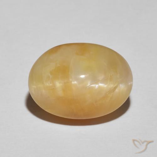 9.26ct Natürlicher Gold-Orange Katzenaugenopal, Oval, Lichtundurchlässig