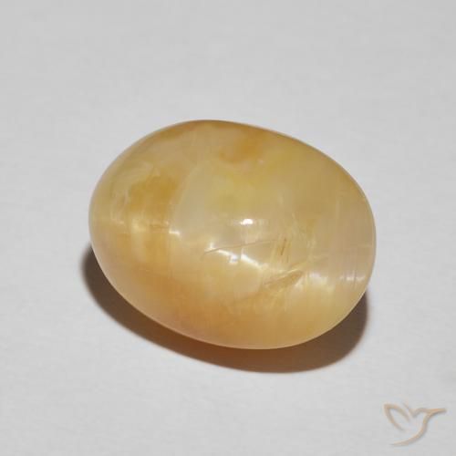 9,17 ctw natürlicher Gold-Orange Katzenaugenopal, Oval, Lichtundurchlässig