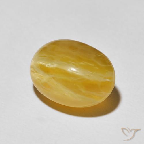 9,17 ctw natürlicher Gold-Orange Katzenaugenopal, Oval, Lichtundurchlässig