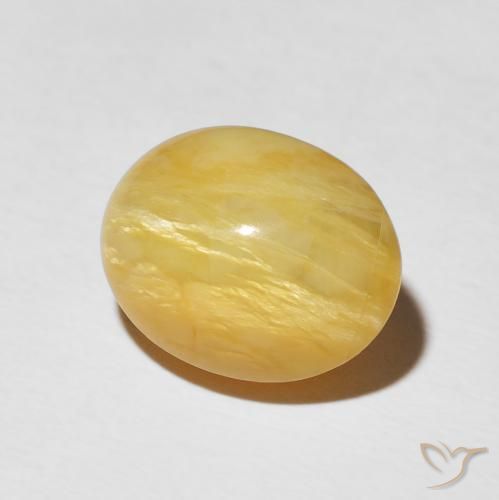 9,17 ctw natürlicher Mittelgold Katzenaugenopal, Oval, Lichtundurchlässig
