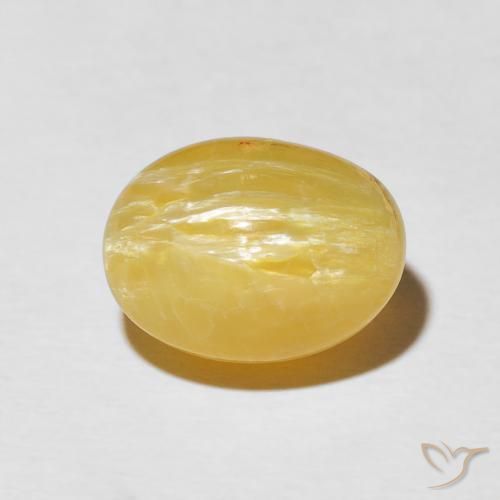 5.02ct Natürlicher gold-orange Katzenaugenopal, Oval, Lichtundurchlässig