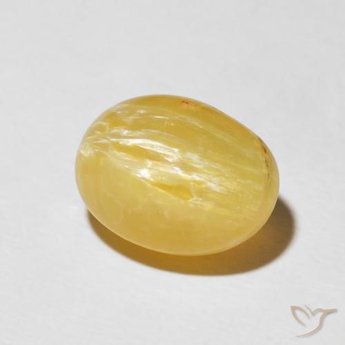9,17 ctw natürlicher gold-orange Katzenaugenopal, Oval, Lichtundurchlässig